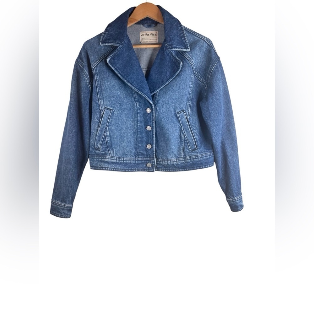 Free People We the Free  Now or Never Denim Jacket Size Small - Picture 2 of 8
